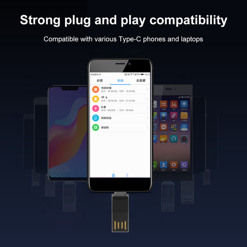 USB 2.0 Card Reader OTG Adapter Dual TF Card Reader Plug and Play USB 2.0 TF Card Memory Reader για τηλέφωνο Macbook Windows