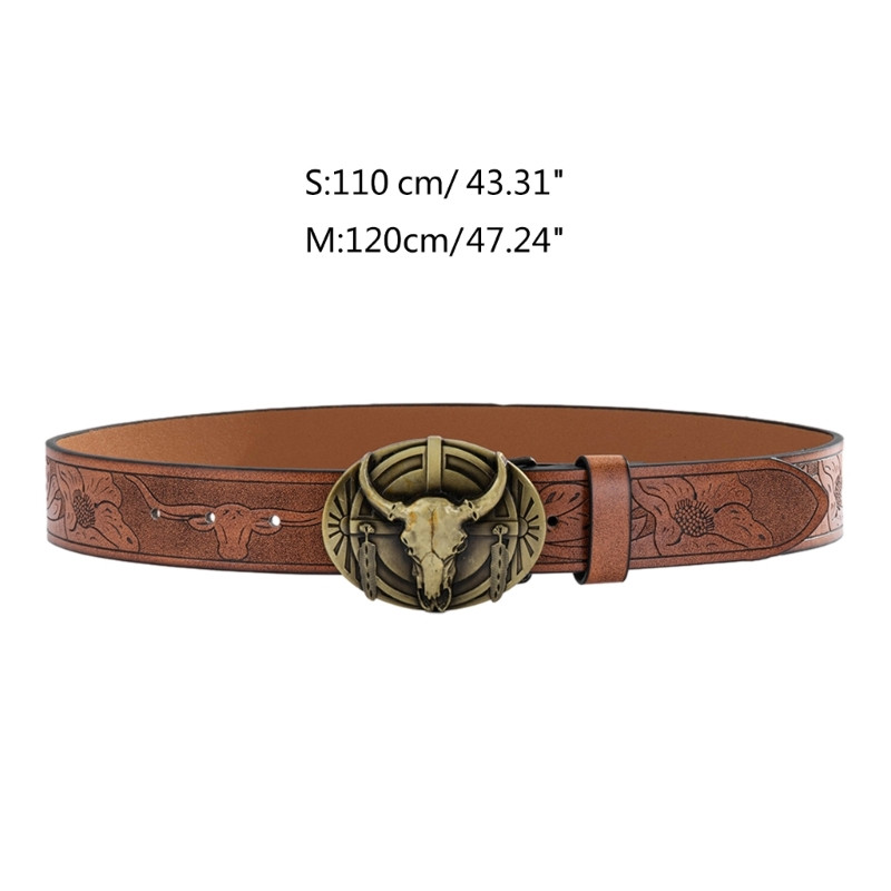 Vakarų stiliaus vyriško juosmens diržas su reljefiniu raštu Bull Head sagtis juosmens diržas Universalios suknelės Paltas juosmens juosta