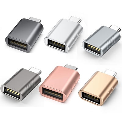 USB C3.1 vīrišķais uz USB3.2 sievišķais cinka sakausējuma adapteris datu pārsūtīšanas un uzlādes USB C pārveidotājs OTG Macbook Air/Pro klēpjdatoram Ipad