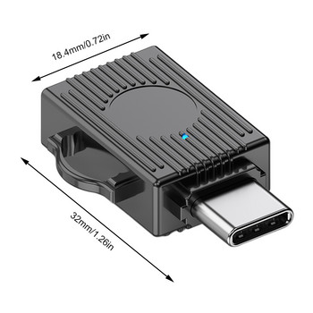Τύπος C σε υποδοχή USB3.0 OTG Σύνδεση και αναπαραγωγή Προσαρμογέας USB C σε USB OTG Μετατροπέας κράματος ψευδαργύρου USB-C για φορητούς υπολογιστές Apple
