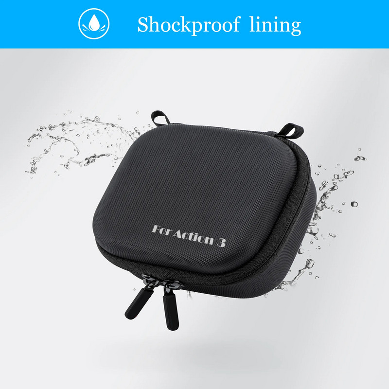 Pentru camera DJI Osmo Action 4/3/2 Geanta de depozitare portabila din PU, neagra Geanta de mana anti-cadere DJI Camera de actiune Geanta cu accesorii universale