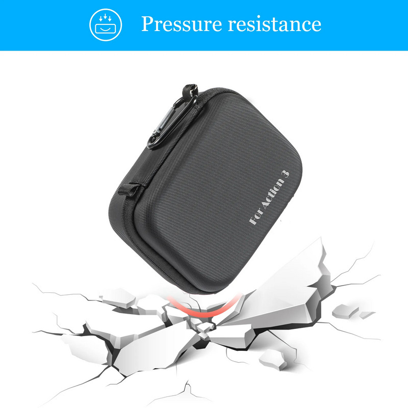 Pentru camera DJI Osmo Action 4/3/2 Geanta de depozitare portabila din PU, neagra Geanta de mana anti-cadere DJI Camera de actiune Geanta cu accesorii universale