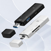 Cititor de carduri de memorie SD/TF Plug and Play Type-C/USB/Micro multifuncțional Cititor de carduri Transmisie de mare viteză pentru laptop