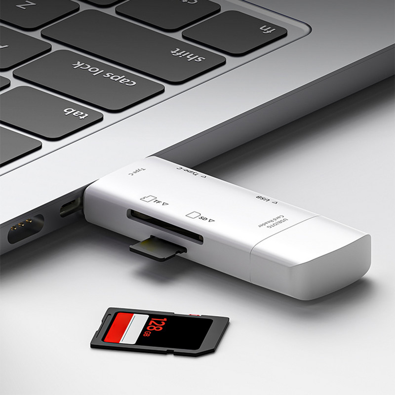 Cititor de carduri de memorie SD/TF Plug and Play Type-C/USB/Micro multifuncțional Cititor de carduri Transmisie de mare viteză pentru laptop