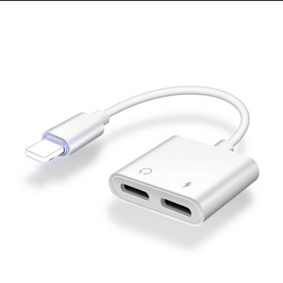 2 в 1 Слушалки Адаптер Зарядно за iPhone 14 13 12 11 Pro Max 7 8 Plus жак 3.5 Aux аудио слушалки Кабел Адаптадор Аксесоари