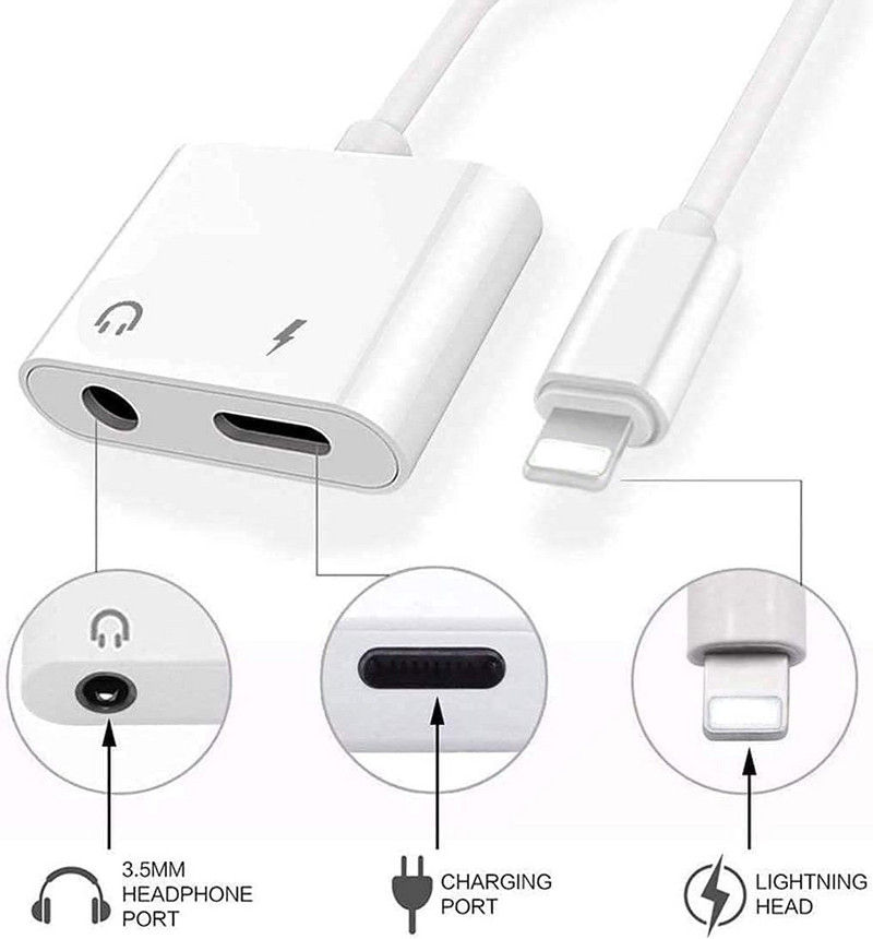 Încărcător adaptor căști 2 în 1 pentru iPhone 14 13 12 11 Pro Max 7 8 Plus Jack 3.5 Aux Audio Cablu Adaptator Accesorii