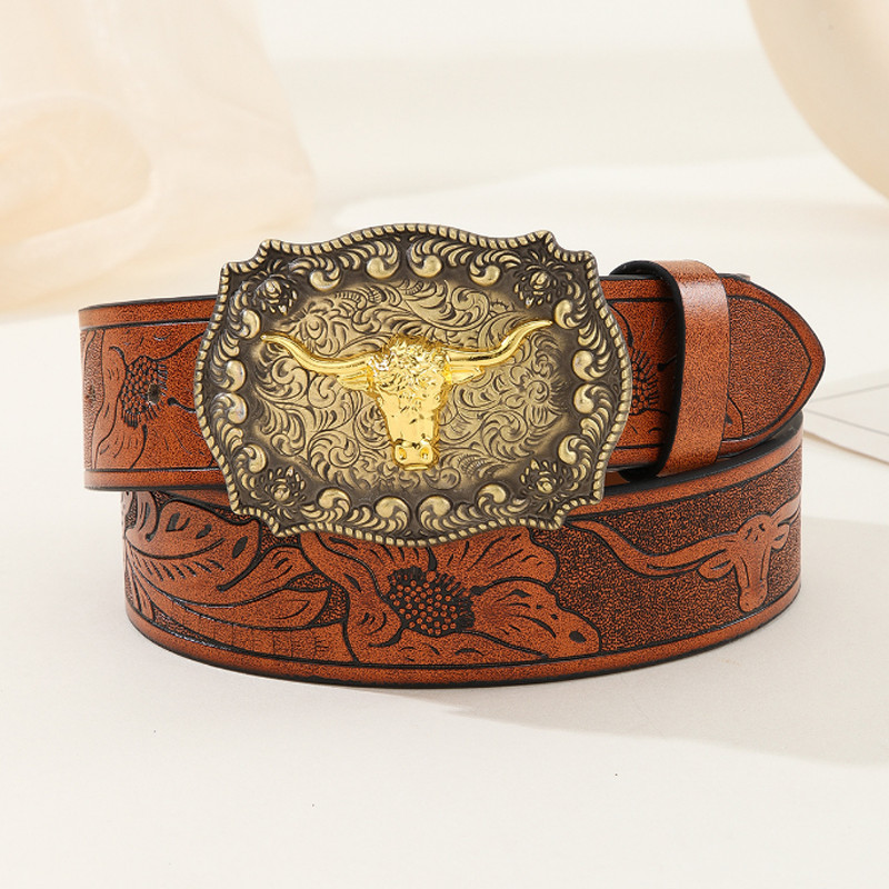 Retro lehmapea luustik Meeste punk-nahast vöö Western Cowboy stiilis teksarihm mood naiste meeste teksad vöörihma kaunistus