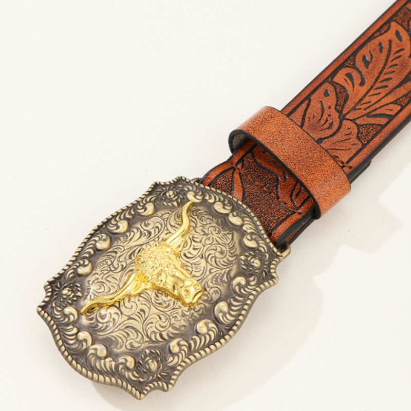 Retro lehmapea luustik Meeste punk-nahast vöö Western Cowboy stiilis teksarihm mood naiste meeste teksad vöörihma kaunistus