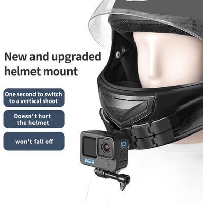 Motorcycle Helmet Aluminium Chin Action Camera Mounts for GoPro 1 10 9 8 7 6 Sports Camera Go Pro Accessories  Motorcycle Stande