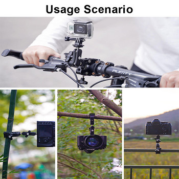 Αξεσουάρ βάσης σφιγκτήρα κάμερας Loading Μεταλλικά εξαρτήματα τιμονιού μοτοσυκλέτας για DSLR Gopro Hero 7/8/9/10/11 /Insta 360 X3