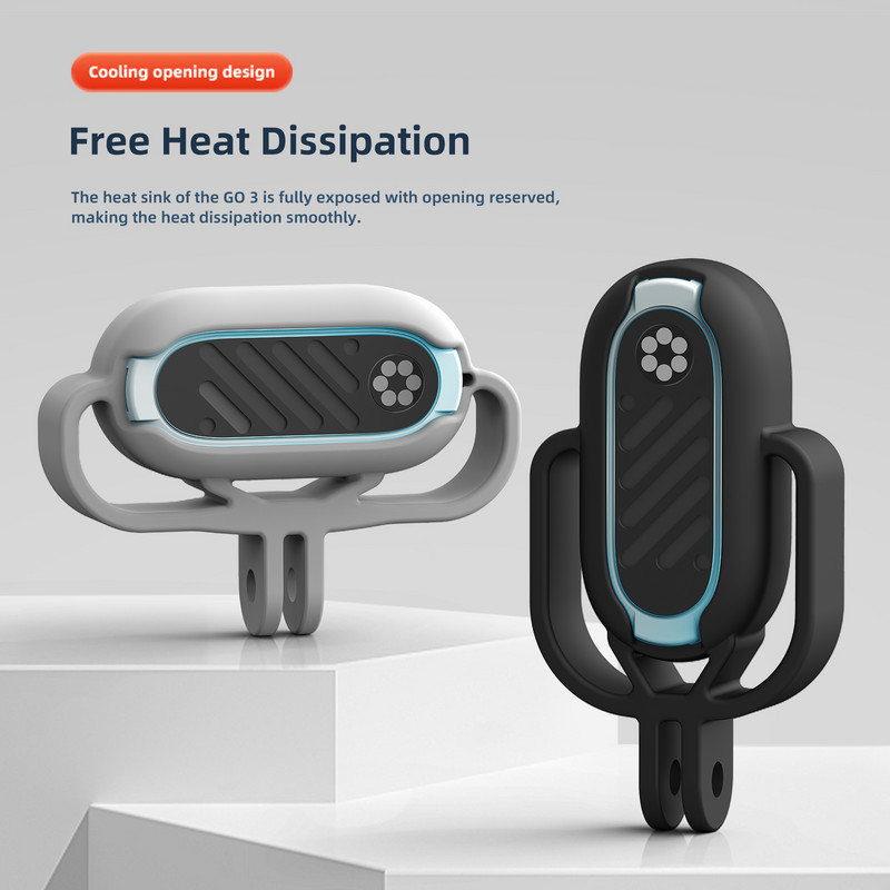 Põrutuskindel silikoonümbris Insta360 Go 3 kaitseraamiga kinnitusega 1/4 keermega adapter Insta360 Go3 kaitsekatte puuri jaoks