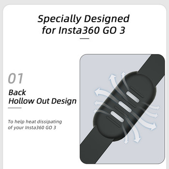 Για Insta360 GO 3 Αξεσουάρ: Γραβάτες προέκτασης σπορ καλωδίου, προστατευτική θήκη σιλικόνης Λουράκι κάμερας για Insta360 GO3 Θήκη σιλικόνης