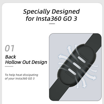 За Insta360 GO 3 Аксесоари: Спортни удължителни кабелни връзки, Силиконов защитен калъф Каишка за камера за Insta360 GO3 Силиконов калъф