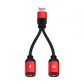 Αντάπτορας υποδοχή ακουστικών Θύρα γρήγορης φόρτισης Καλώδιο από κράμα αλουμινίου για iPhone 2-σε-1 Splitter Διπλός μετατροπέας