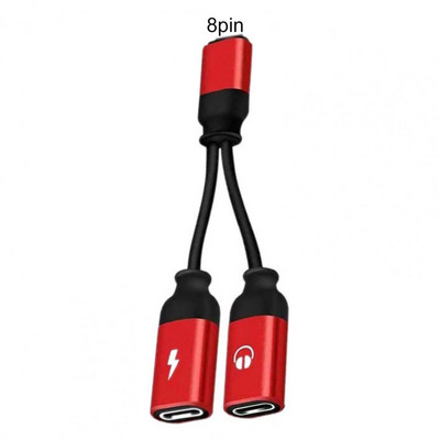 Αντάπτορας υποδοχή ακουστικών Θύρα γρήγορης φόρτισης Καλώδιο από κράμα αλουμινίου για iPhone 2-σε-1 Splitter Διπλός μετατροπέας