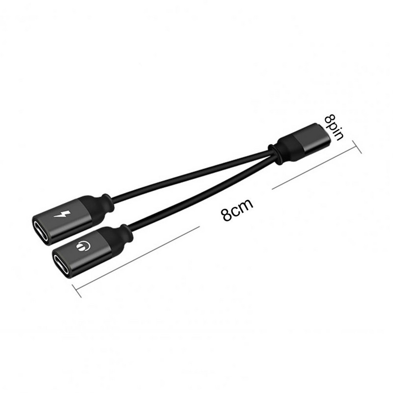 Αντάπτορας υποδοχή ακουστικών Θύρα γρήγορης φόρτισης Καλώδιο από κράμα αλουμινίου για iPhone 2-σε-1 Splitter Διπλός μετατροπέας