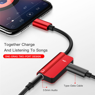 2 σε 1 USB C σε 3,5 χιλιοστά Φορτιστής ακουστικών Splitter Τύπος C Προσαρμογέας για Xiaomi Huawei Αξεσουάρ Samsung Samsung για κινητό τηλέφωνο