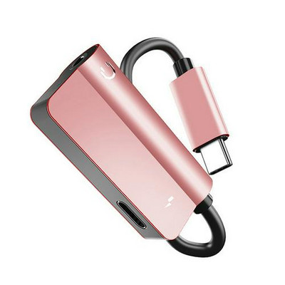 2 viename USB C iki 3,5 mm ausinių įkroviklio skirstytuvo C tipo adapteris, skirtas Xiaomi Huawei Samsung priedai mobiliesiems telefonams
