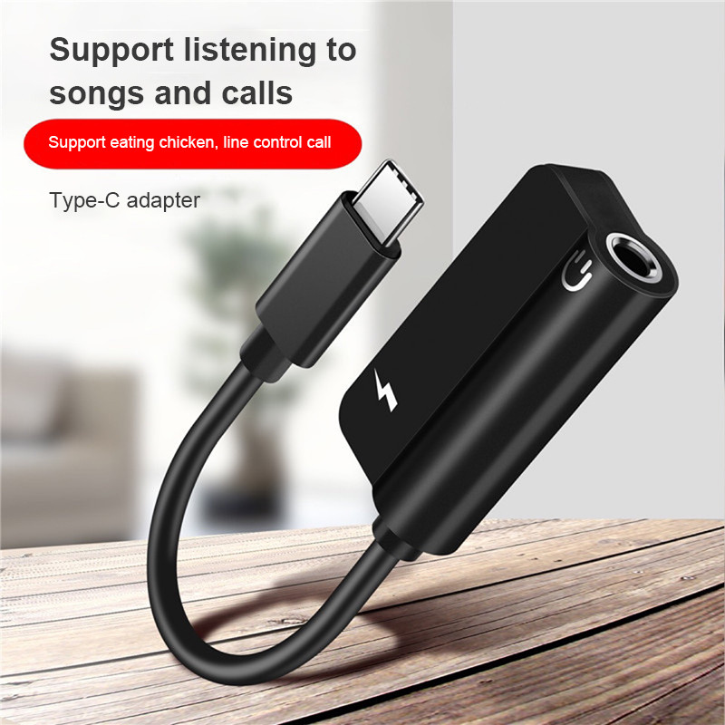 2 viename USB C iki 3,5 mm ausinių įkroviklio skirstytuvo C tipo adapteris, skirtas Xiaomi Huawei Samsung priedai mobiliesiems telefonams
