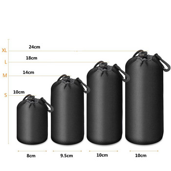 Τσάντα φακού φωτογραφικής μηχανής Αδιάβροχη τσάντα φακού SLR Τσάντα κορδόνι με γάντζο θήκης φακού για SML XL μέγεθος Canon SONY Nikon Digital SLR