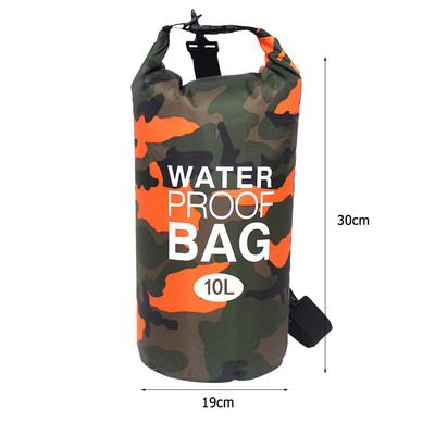 2L/5L/10L/20L Ξηρά αδιάβροχη τσάντα εξωτερικού χώρου Σάκκος ξηρής τσάντας Αδιάβροχες πλωτές τσάντες ξηρού εξοπλισμού για ψάρεμα με βαρκάδα, ράφτινγκ κολύμπι