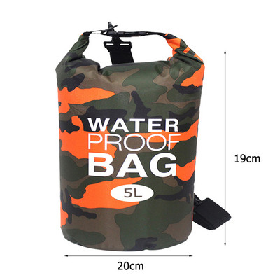 2L/5L/10L/20L Ξηρά αδιάβροχη τσάντα εξωτερικού χώρου Σάκκος ξηρής τσάντας Αδιάβροχες πλωτές τσάντες ξηρού εξοπλισμού για ψάρεμα με βαρκάδα, ράφτινγκ κολύμπι