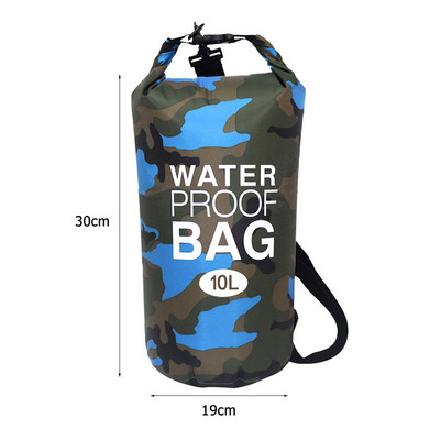 2L/5L/10L/20L Ξηρά αδιάβροχη τσάντα εξωτερικού χώρου Σάκκος ξηρής τσάντας Αδιάβροχες πλωτές τσάντες ξηρού εξοπλισμού για ψάρεμα με βαρκάδα, ράφτινγκ κολύμπι