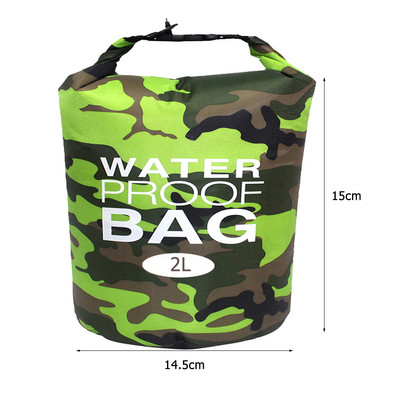 2L/5L/10L/20L Ξηρά αδιάβροχη τσάντα εξωτερικού χώρου Σάκκος ξηρής τσάντας Αδιάβροχες πλωτές τσάντες ξηρού εξοπλισμού για ψάρεμα με βαρκάδα, ράφτινγκ κολύμπι
