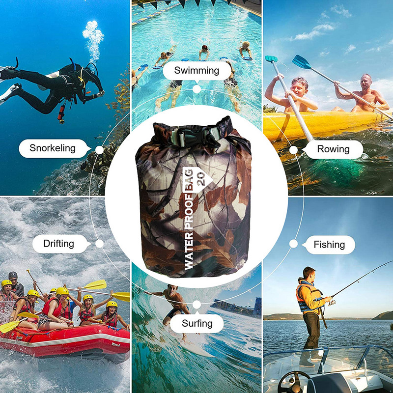 2L/5L/10L/20L Lauke Sausas Vandeniui Neperšlampamas Krepšys Sausas Krepšys Neperšlampamas plūduriuojantis Sausos Įrankio Krepšiai Plaukiant Žvejyba Plaukimas plaustais