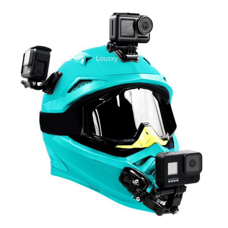 Veiksmo kameros motociklo šalmas, skirtas Go Pro Gopro Hero 11 10 9 8 7 6 5 4 Dji šalmai dirželio tvirtinimo Osmo kameros priedų rinkinys