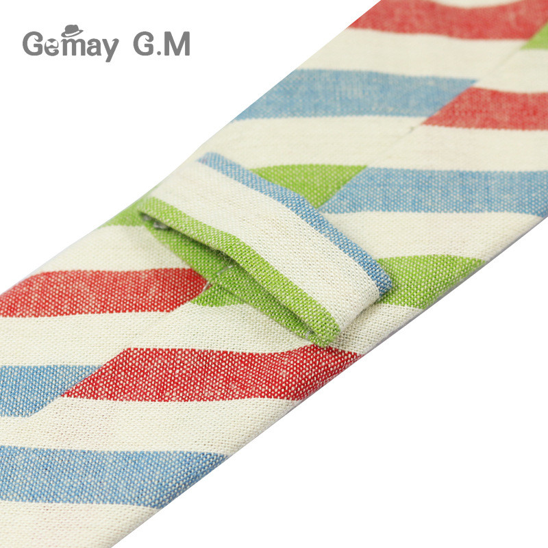 Új divatos férfi nyakkendő 100% pamut nyakkendő férfiaknak kauzális csíkos nyakkendő férfiaknak Bussines Corbatas vőlegényparti karcsú nyakkendők