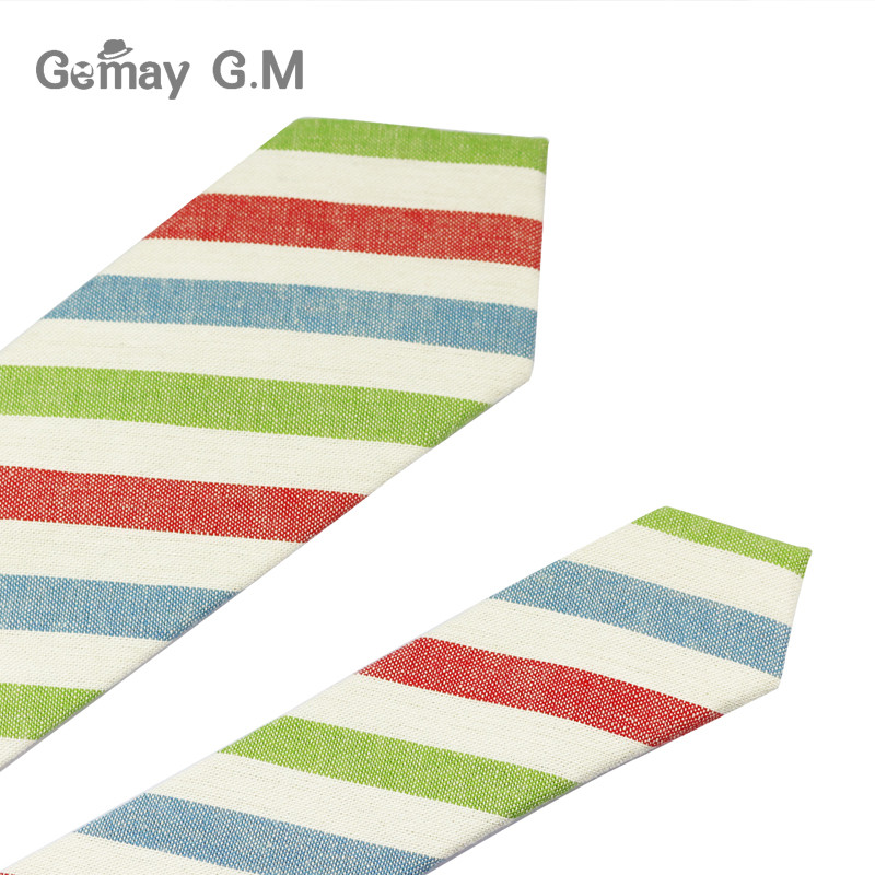 Új divatos férfi nyakkendő 100% pamut nyakkendő férfiaknak kauzális csíkos nyakkendő férfiaknak Bussines Corbatas vőlegényparti karcsú nyakkendők