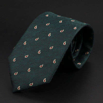 Uus moodne meeste lips 7,5 cm triibuline lilleline Paisley roheline tumedat värvi lips Fit pulmapidu Koosolek äri õhuke kitsas kraat