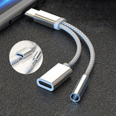 Bluelans 2 viename C tipo iki 3,5 mm įkroviklio ausinių garso lizdas USB C tipo C prie AUX jungties kabelio adapteris mobiliajam telefonui