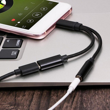 Bluelans 2 в 1 тип-C до 3,5 мм зарядно устройство аудио жак за слушалки USB C тип C към AUX конектор кабелен адаптер за мобилен телефон