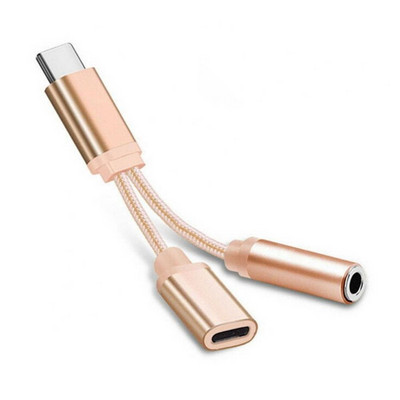 Bluelans 2 viename C tipo iki 3,5 mm įkroviklio ausinių garso lizdas USB C tipo C prie AUX jungties kabelio adapteris mobiliajam telefonui