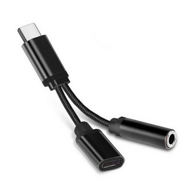 Bluelans 2 viename C tipo iki 3,5 mm įkroviklio ausinių garso lizdas USB C tipo C prie AUX jungties kabelio adapteris mobiliajam telefonui
