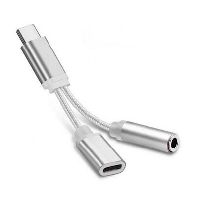Bluelans 2 viename C tipo iki 3,5 mm įkroviklio ausinių garso lizdas USB C tipo C prie AUX jungties kabelio adapteris mobiliajam telefonui