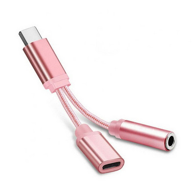 Bluelans 2 viename C tipo iki 3,5 mm įkroviklio ausinių garso lizdas USB C tipo C prie AUX jungties kabelio adapteris mobiliajam telefonui
