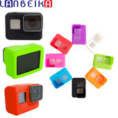LANBEIKA Carcasa din cauciuc siliconic Carcasa de protectie Carcasa moale pentru kituri de accesorii Gopro Go Pro Hero 5 6 7 Camera de actiune neagra