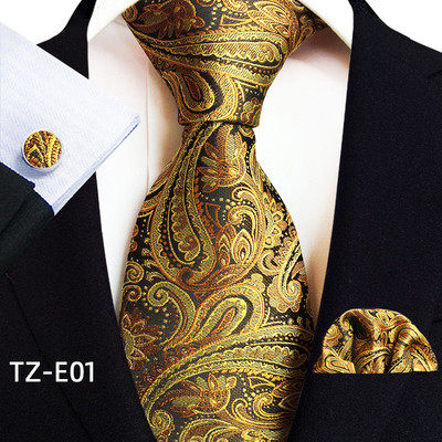Royal Ριγέ Μεταξωτές Γραβάτες Paisley Ανδρικά Πολυτελή 8cm Γραβάτα Τσέπη τετράγωνα Μανικετόκουμπα Σετ Δώρου Αξεσουάρ κοστούμι με υφαντό υφαντό ζακάρ