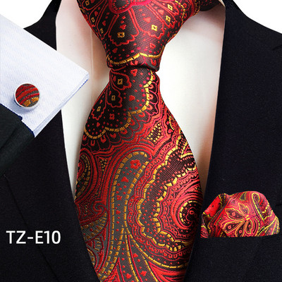 Royal Ριγέ Μεταξωτές Γραβάτες Paisley Ανδρικά Πολυτελή 8cm Γραβάτα Τσέπη τετράγωνα Μανικετόκουμπα Σετ Δώρου Αξεσουάρ κοστούμι με υφαντό υφαντό ζακάρ