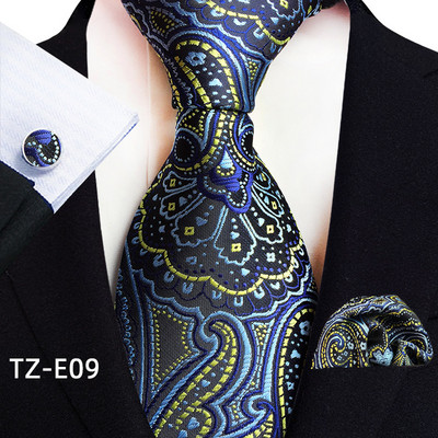 Royal Ριγέ Μεταξωτές Γραβάτες Paisley Ανδρικά Πολυτελή 8cm Γραβάτα Τσέπη τετράγωνα Μανικετόκουμπα Σετ Δώρου Αξεσουάρ κοστούμι με υφαντό υφαντό ζακάρ