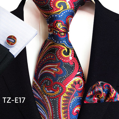Royal Ριγέ Μεταξωτές Γραβάτες Paisley Ανδρικά Πολυτελή 8cm Γραβάτα Τσέπη τετράγωνα Μανικετόκουμπα Σετ Δώρου Αξεσουάρ κοστούμι με υφαντό υφαντό ζακάρ