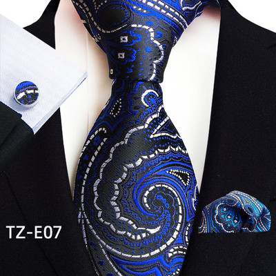 Royal Ριγέ Μεταξωτές Γραβάτες Paisley Ανδρικά Πολυτελή 8cm Γραβάτα Τσέπη τετράγωνα Μανικετόκουμπα Σετ Δώρου Αξεσουάρ κοστούμι με υφαντό υφαντό ζακάρ