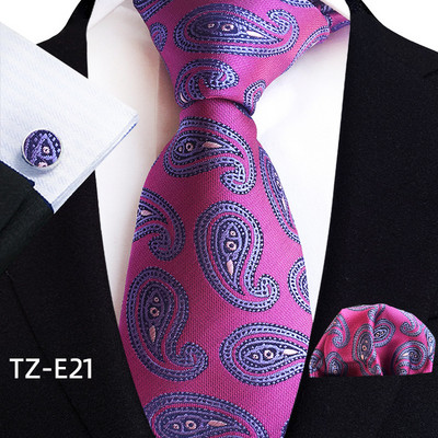 Royal Ριγέ Μεταξωτές Γραβάτες Paisley Ανδρικά Πολυτελή 8cm Γραβάτα Τσέπη τετράγωνα Μανικετόκουμπα Σετ Δώρου Αξεσουάρ κοστούμι με υφαντό υφαντό ζακάρ