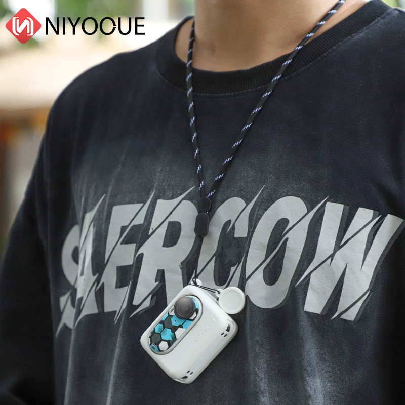 Silikoonist kattega pöidlakaamera kleebis Nahaümbris Objektiivi katte kaitse kaelarihm Insta360 GO 3 tarvikute jaoks