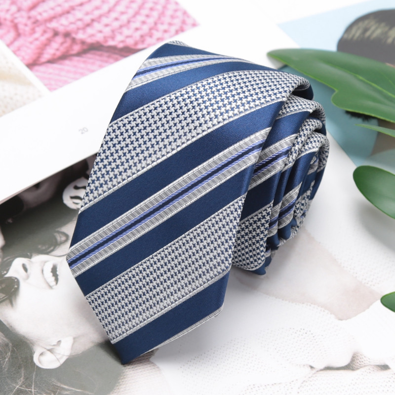 Muške klasične jacquard uske kravate za modne ležerne pruge Karirana kravata Poslovni vjenčani dar Mladoženja Crne kravate Dodaci