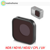 PULUZ ND8 / ND16 / ND32 / CPL / UV filtri priekš GoPro Hero11 Black Mini HERO10 HERO9 darbības kameru objektīva filtru piederumi