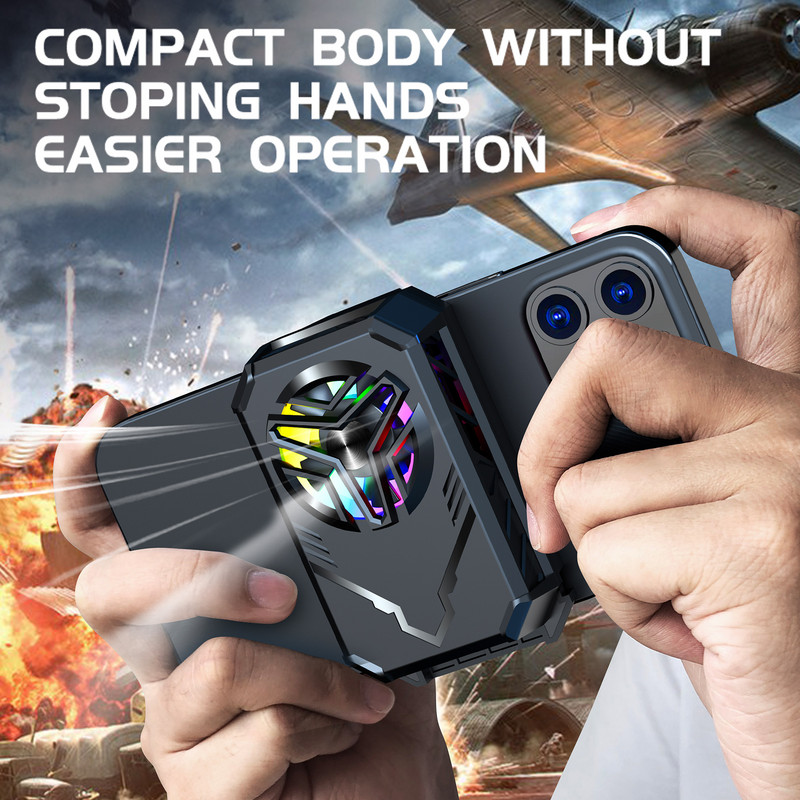 F30 Smart Phone Cooler Φορητός επαναφορτιζόμενος γρήγορος ανεμιστήρας καλοριφέρ Αξεσουάρ κινητών τηλεφώνων Πλάτος 67-88mm για Gaming Live